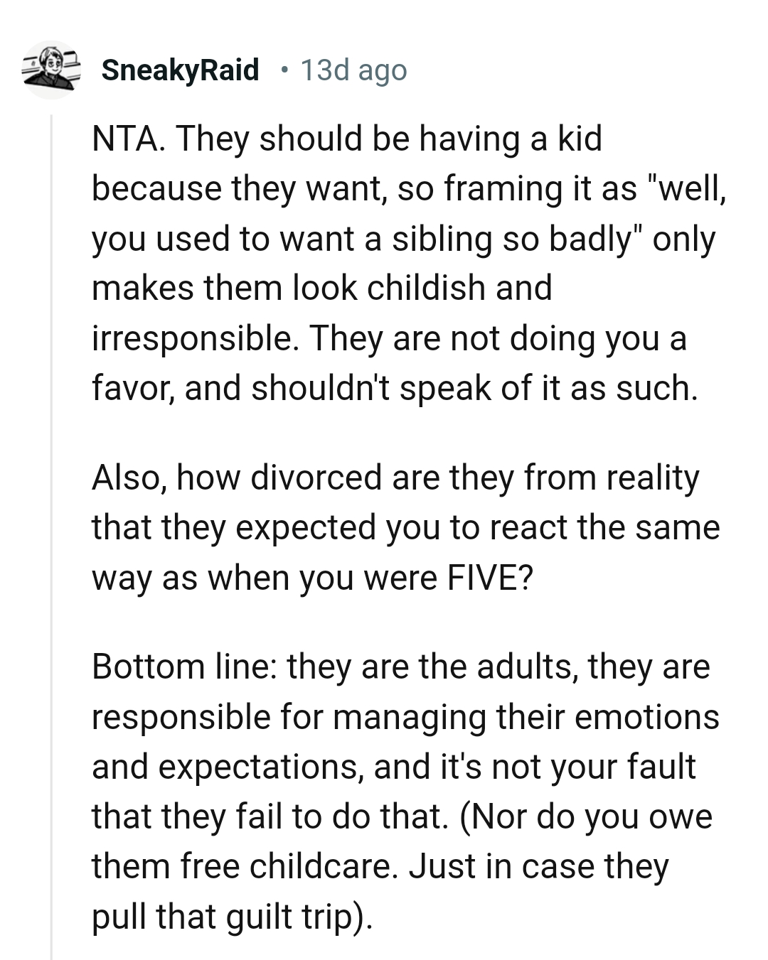 They are not doing the OP a favor