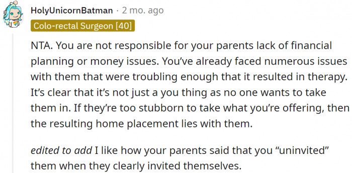 She is not responsible for their stubbornness.