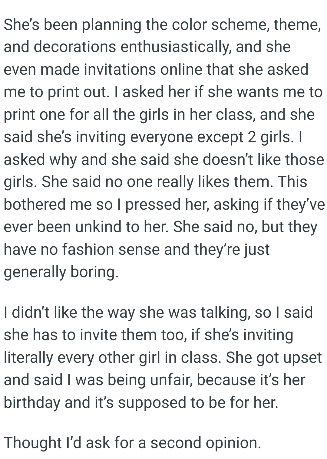 OP's daughter says that they have no fashion sense and they’re just generally boring