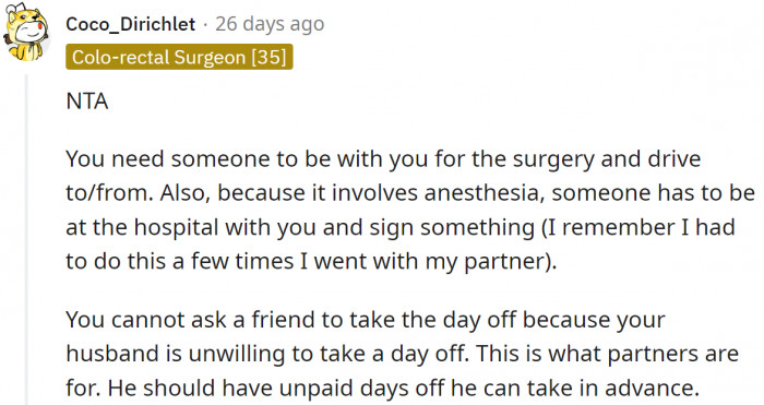 He should care about her health.