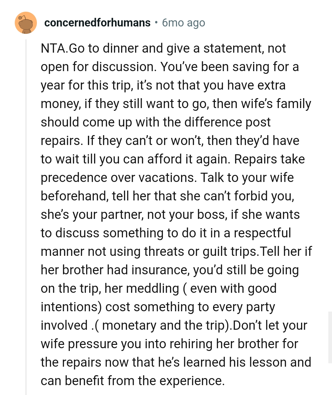 They have to wait till the OP can afford it again