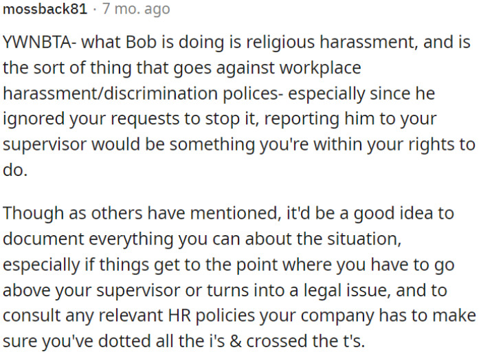 Reporting him to the supervisor is OP's right, especially since he ignored OP's requests to stop.