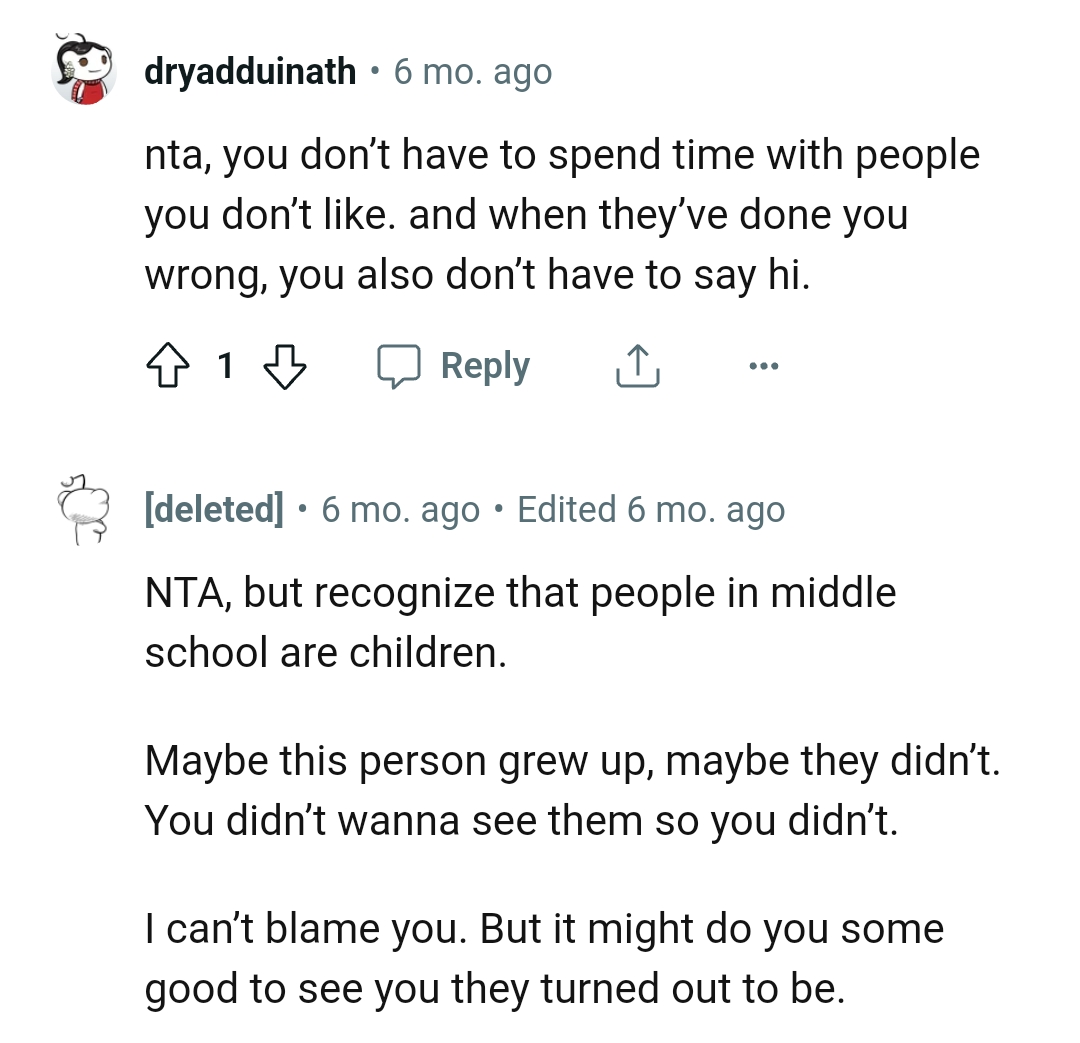 OP shouldn't have to spend time with people he doesn't like