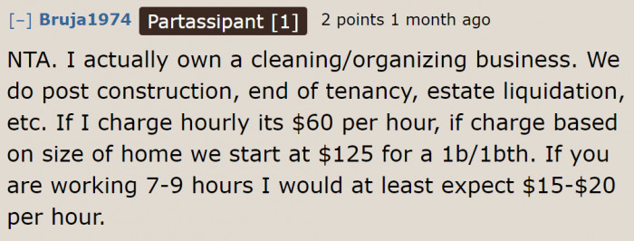 Someone from the cleaning business explained the salary of this kind of work.