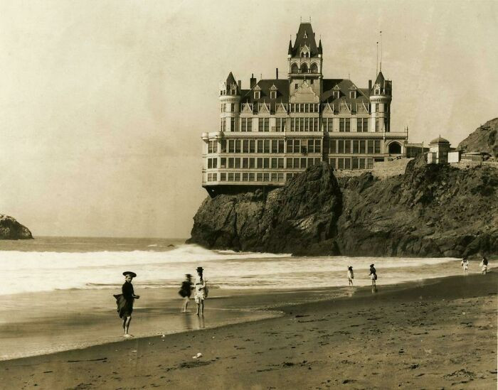 "San Francisco's Iconic Cliff House, Shortly Before It Was Destroyed By Fire In 1907"