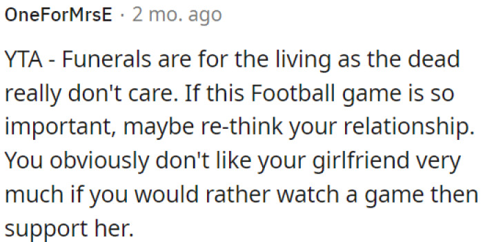 Attending funerals is about supporting the living.