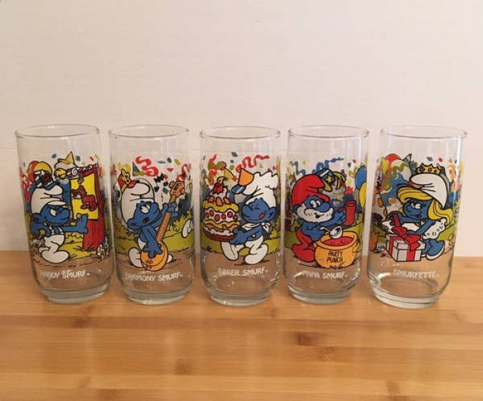 25. Smurfs glasses - every family seemed to own them: