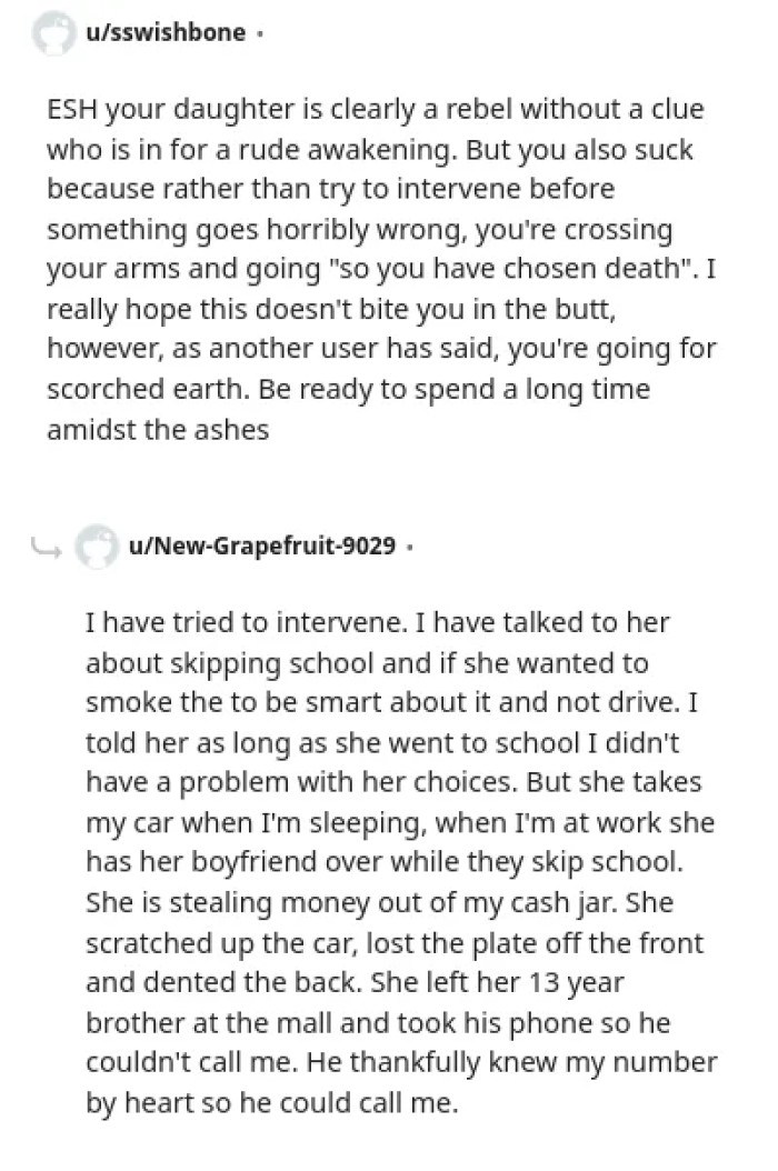 A parent struggles with their rebellious daughter's destructive behavior