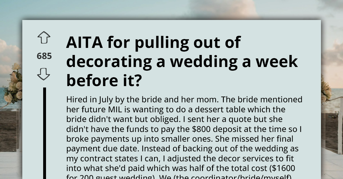 Pregnant Wedding Decorator Shares How The Groom And His Mom Are Stressing Her Out, Seeks To Pull Out