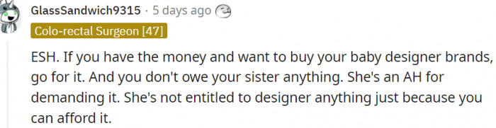 1. You don't owe your sister anything