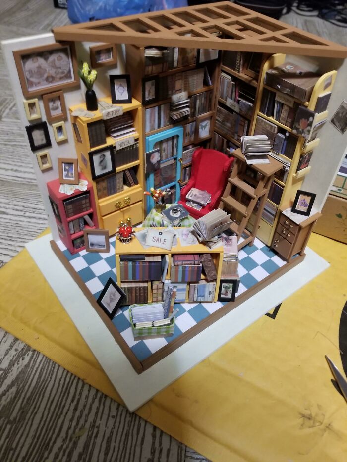 17. Mom, I Remember How Much You Loved My Handmade Things (To The Point Of Demanding Them For Christmas Gifts!), So I Want To Show You My Latest Finished Project: A Tiny Bookshop!