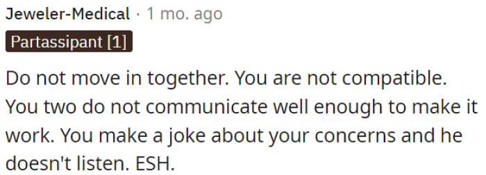 Maybe it's not the smartest thing to live alone.