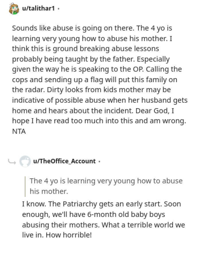 Sounds like abuse is going on here