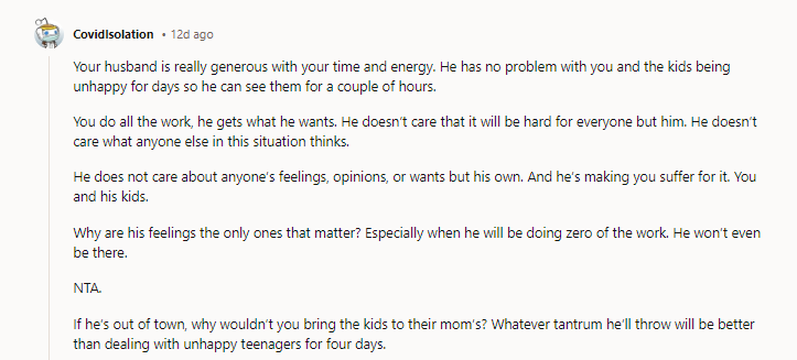 He does not care about anyone’s feelings,