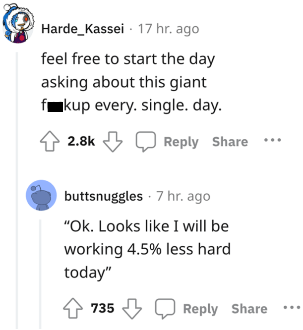 It's going to be tough to push yourself to work hard after the disappointment the company gave the OP.