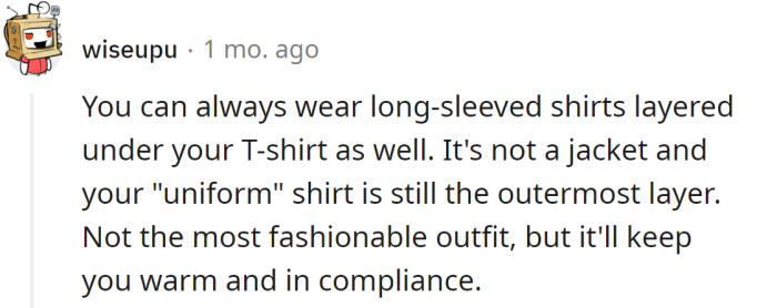 One Redditor suggested the OP a solid solution