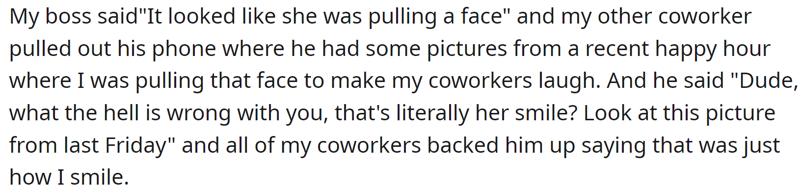 They showed pics of OP smiling and confirmed that it is her actual smile