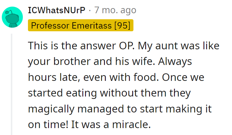 The secret to punctuality: Start serving without the latecomers, and watch miracles happen!