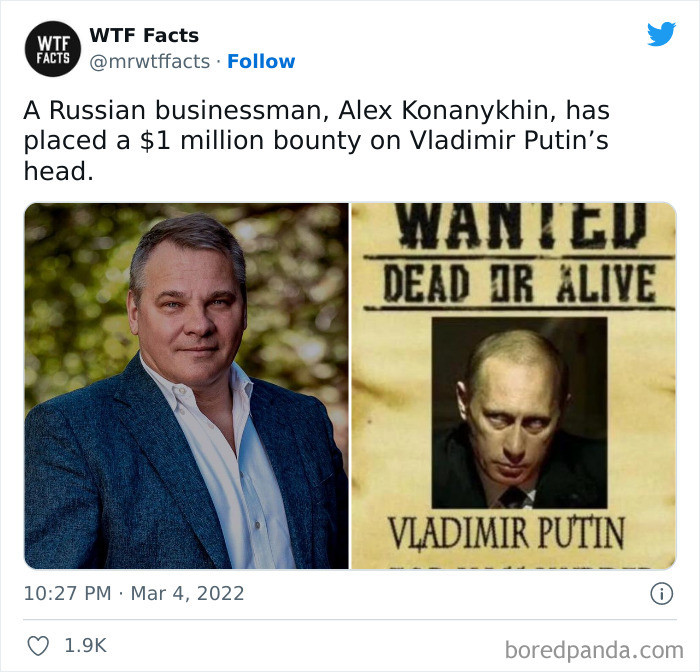 21. A bounty on Vladimir Putin's head