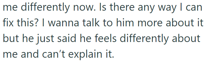 She is asking for a way to fix this problem: