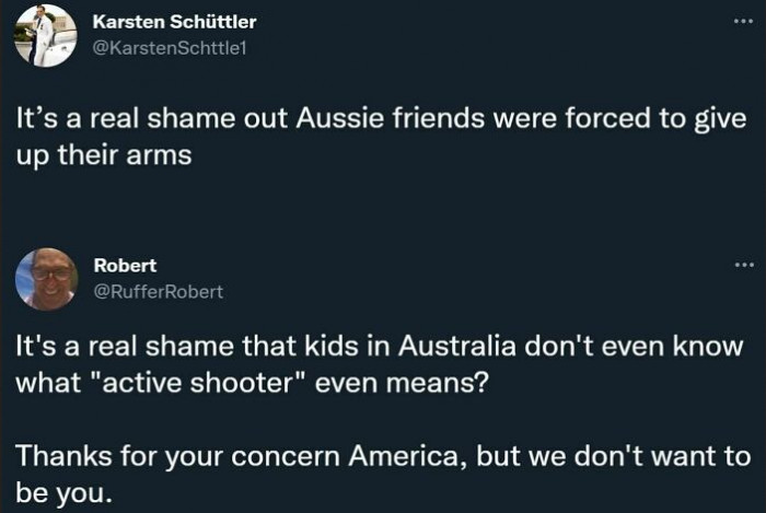 7. The battle between 'Muricans with their guns and, well, every one else... it's a lot more amusing for everyone else.