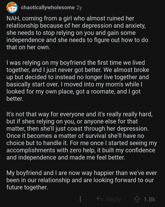 OP's GF needs to gain some independence and figure things out on her own.