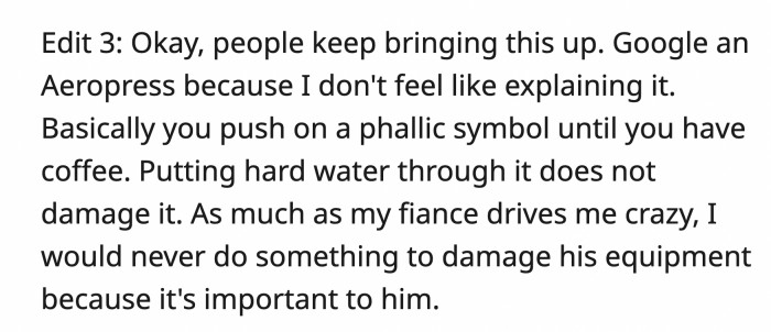 OP also clarified what an Aeropress is in her own beautiful string of words.