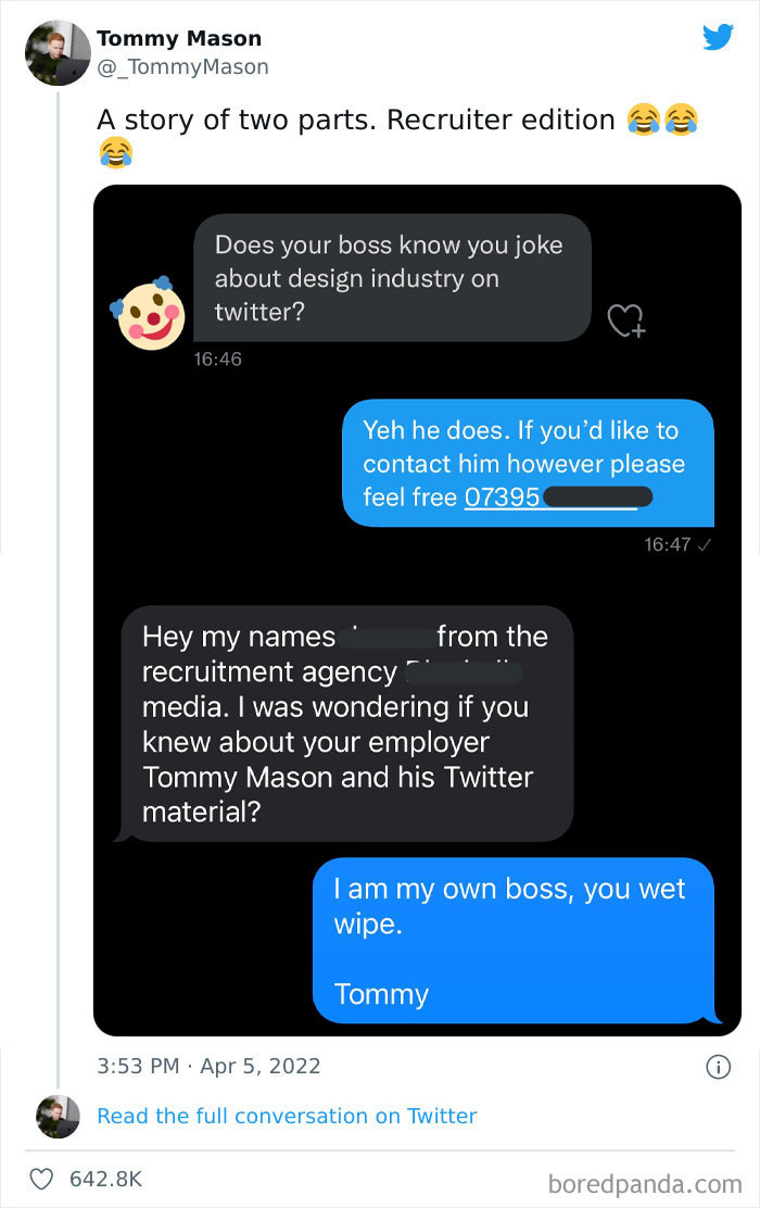 2. He should probably do background research first before meddling with other people's social media posts.