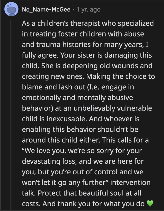 OP Would Have Been an A**hole If She Continued to Tolerate Her Sister's Abuse Towards Her Daughter