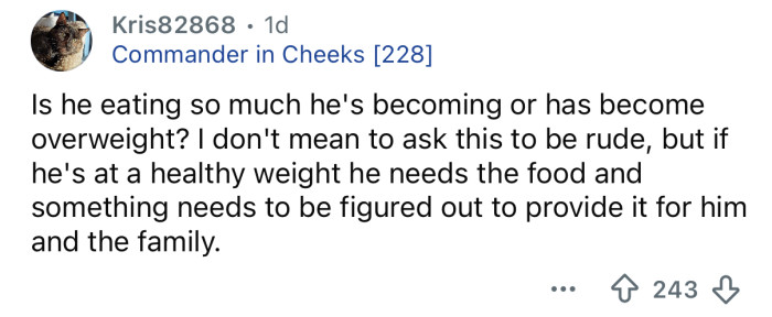 Okay, but is he overweight?