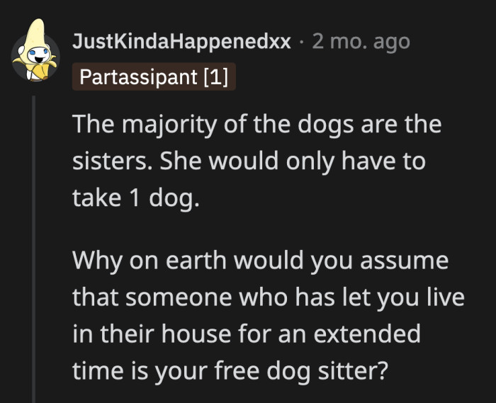 Staying at the hotel was OP's suggestion.