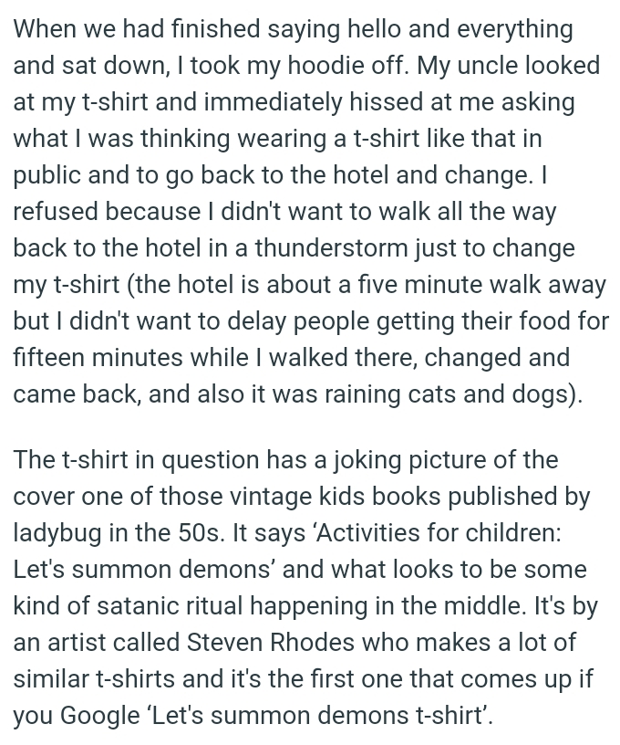 The OP Didn't Want to Walk All the Way Back to the Hotel in a Thunderstorm