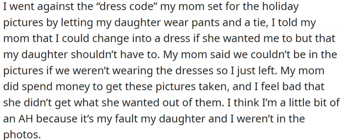 OP has offered the following explanation for why they think they might be the a-hole: