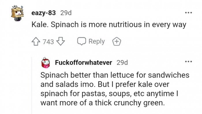 26. For this Redditor, it's kale