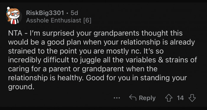 Props to Op for standing her ground.