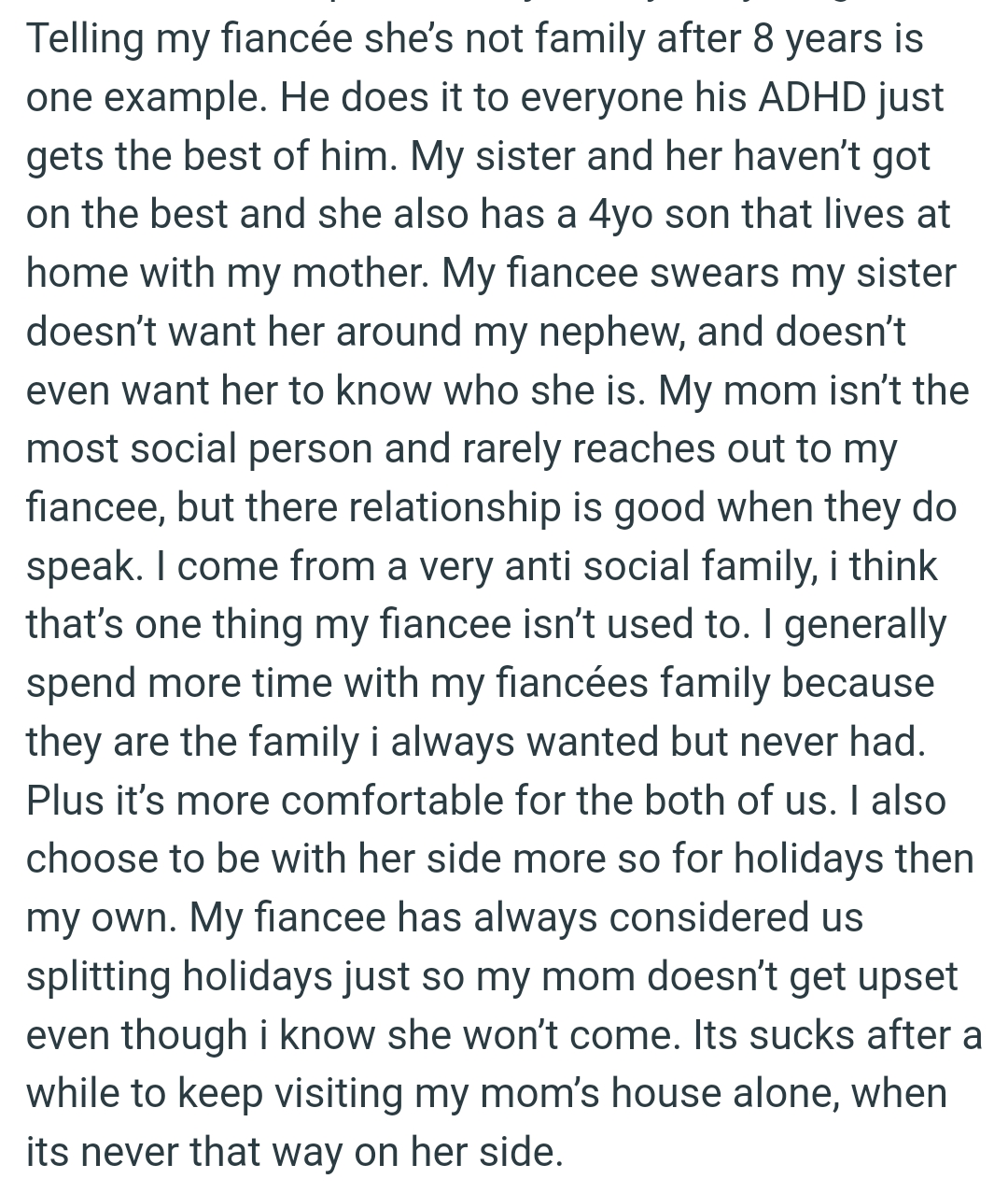 OP's Mom Isn’t the Most Social Person and Rarely Reaches Out to His Fiancée