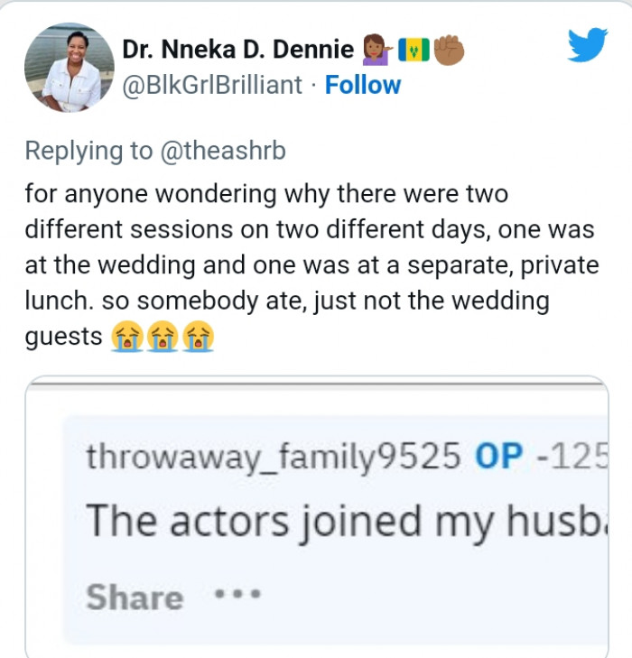 7. Somebody ate, just not the wedding guests