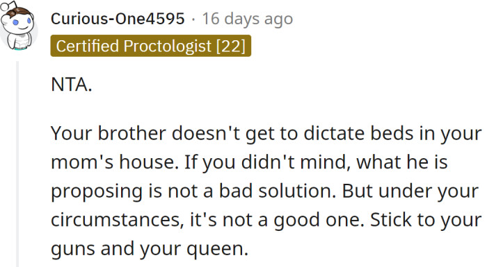 "Stick to your guns and your queen."