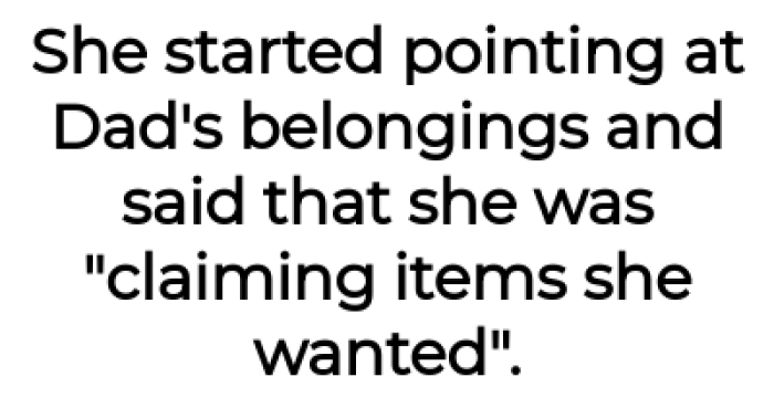 She even started claiming items she wanted: