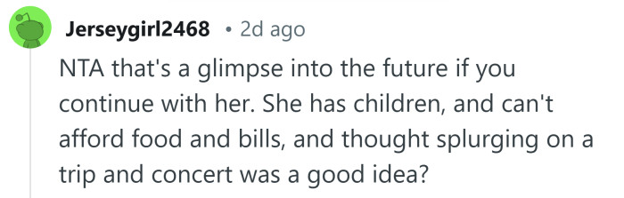 She's giving you a glimpse into the future.