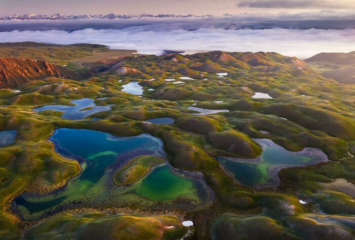 "The Surreal Landscape Of Kyrgyzstan Seen From The Sky"