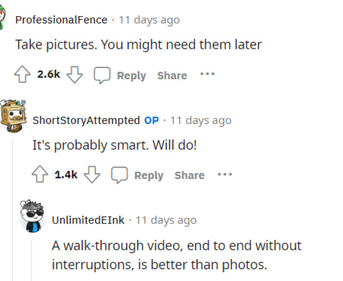 This is definitely good advice already because they should document this so that the landlord knows exactly what's going on.