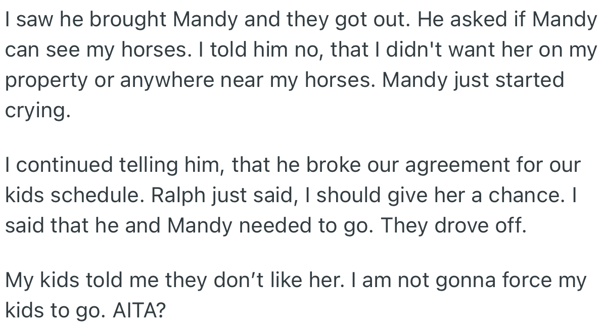Ralph Went Ahead to Bring Mandy to the Party, Which Was Against Their Agreement. Consequently, OP Kicked Them Both Out of the Party.