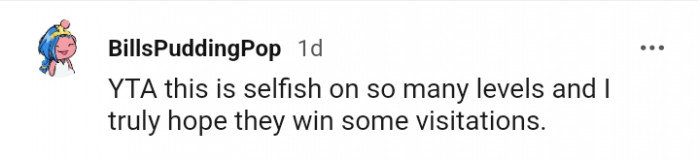 This is selfish on so many levels