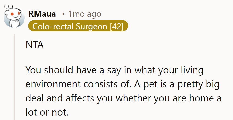 NTA - Home isn't just where the heart is; it's also where the pet policies should be.