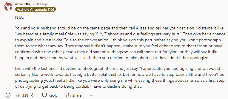 I'd decline to photograph them