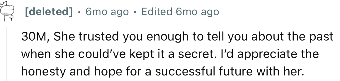 “She trusted you enough to tell you about the past when she could’ve kept it a secret.”