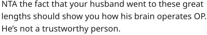 14. There's something wrong with the way her husband reasons.