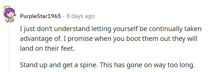 Time to put your foot down, OP!