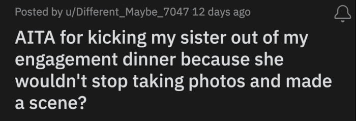 With all of her sister's questionable history, OP's warning was warranted